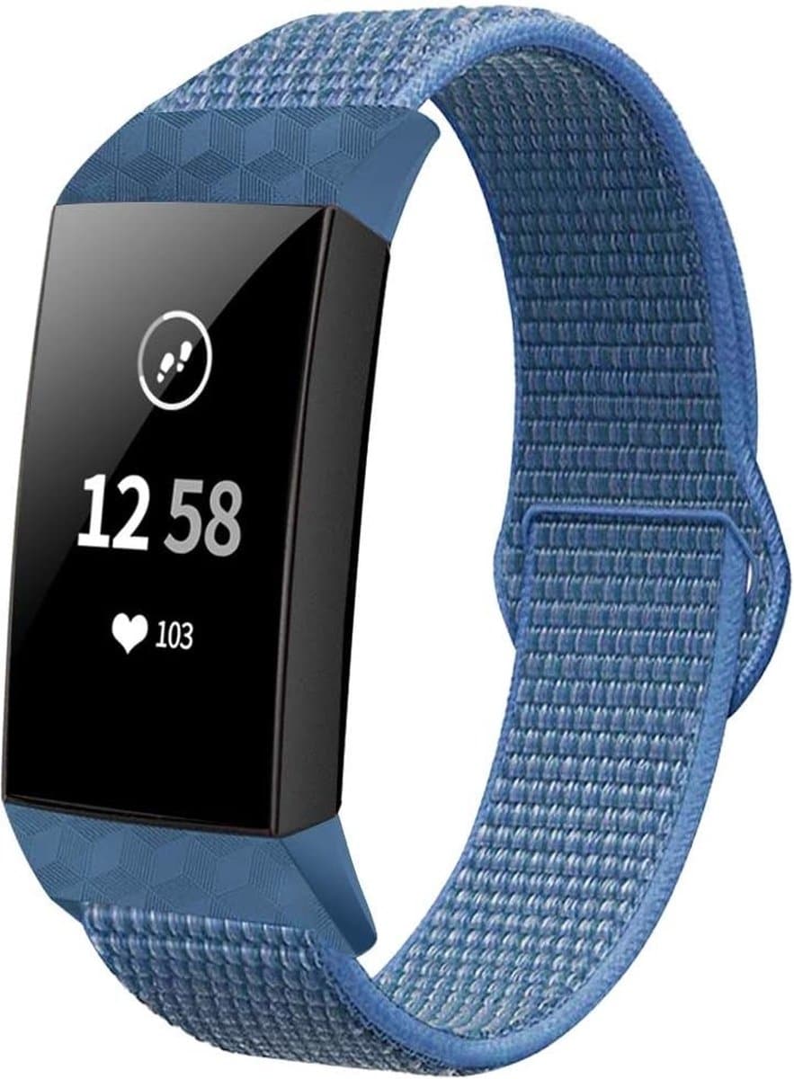 geschikt voor Fitbit geschikt voor Fitbit Charge 4 nylon band - blauw