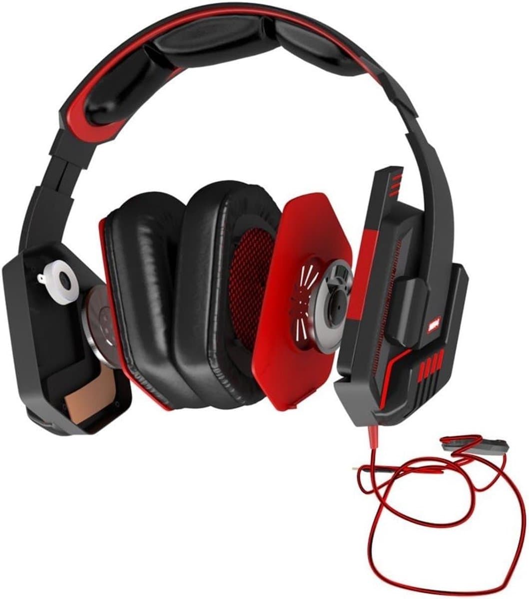 Gaming Headset 7.2 Surround Vibratie LED Verlichting Inklapbare Microfoon USB Zwart