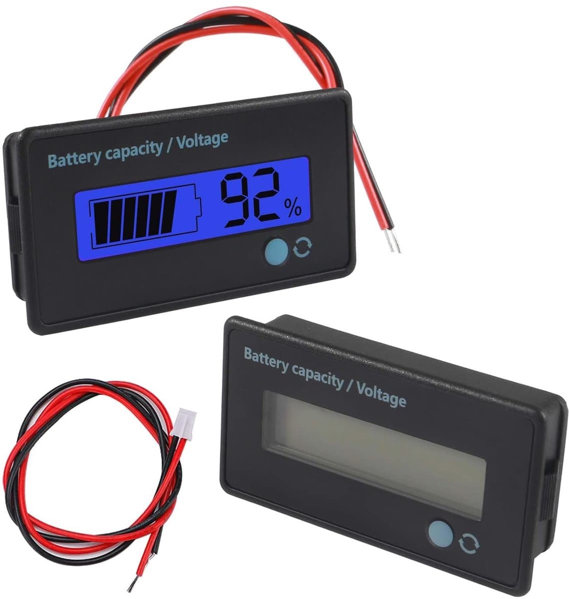 Allecto - Batterijmeter - Spanning - Waterdichte pvc-display - Blauw - Capaciteit - Monitor voor lood-zuur en lithium-ion batterijen - Geschikt voo...
