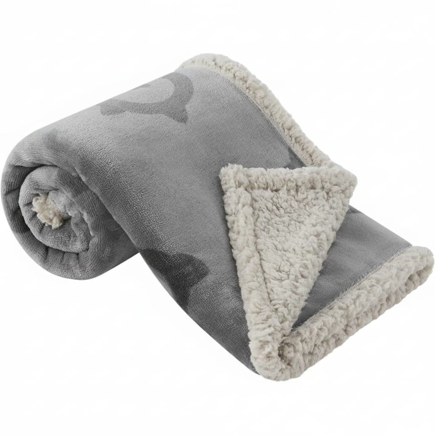 Klarven® Hondendeken Grijs - Hondendeken Waterdicht - Dog Blanket - Machinewasbaar, Zacht Sherpa en Flanel