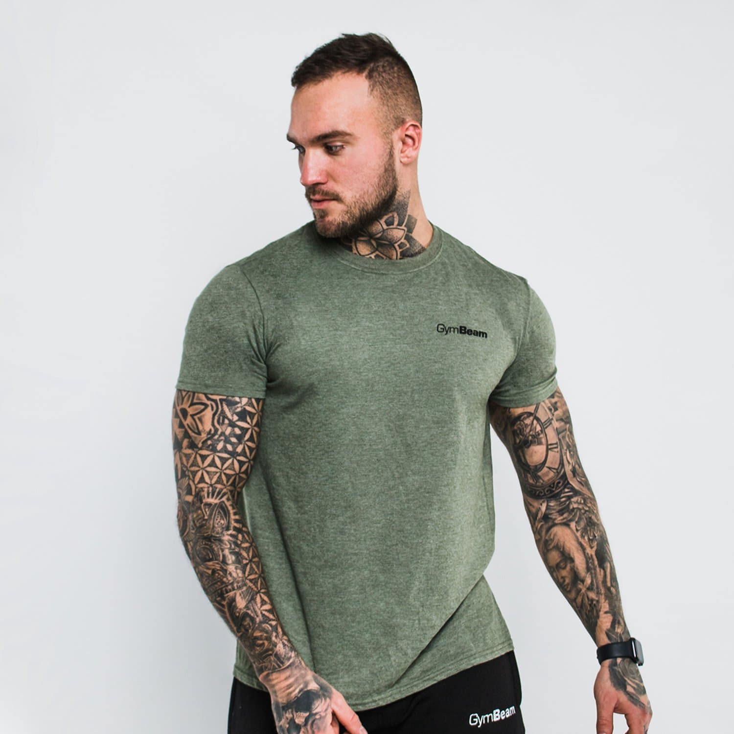 GymBeam Heren Basic T-shirt Heather Military M
