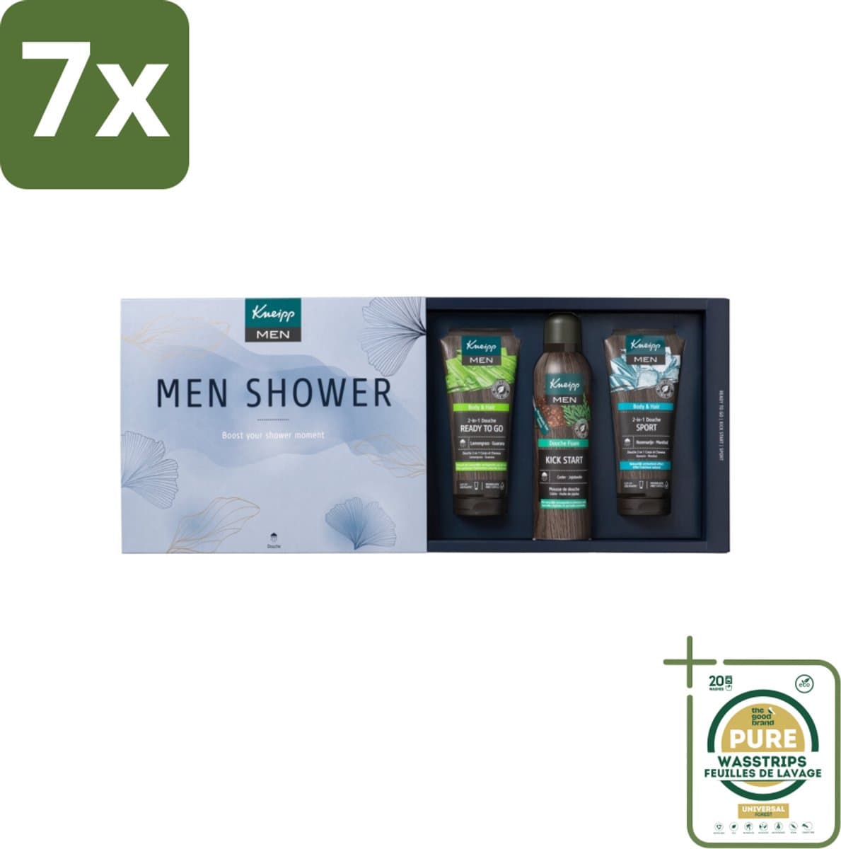 7 x Kneipp - Men Collection Luxe Geschenkset - Grootverpakking - Douchegel - Mannelijke Verzorging - Natuurlijke Verzorging - Geschenkset - Geschenk Voor Hem