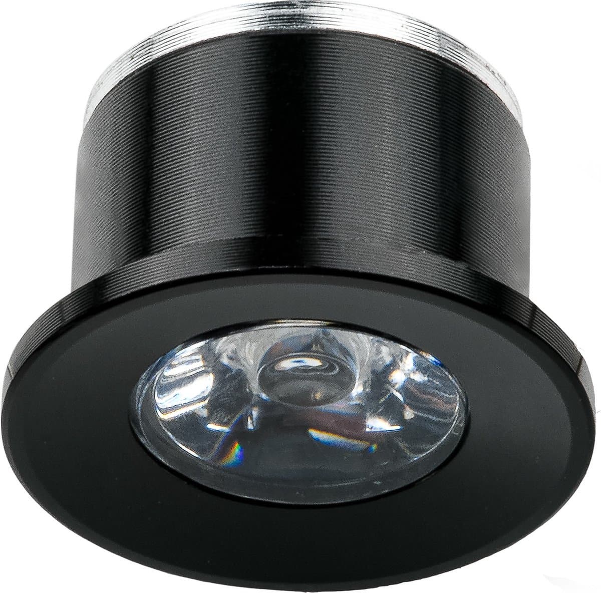 LED Veranda Spot Verlichting - Velvalux - 1W - Natuurlijk Wit 4000K - Inbouw - Rond - Mat Zwart - Aluminium - Ø31mm