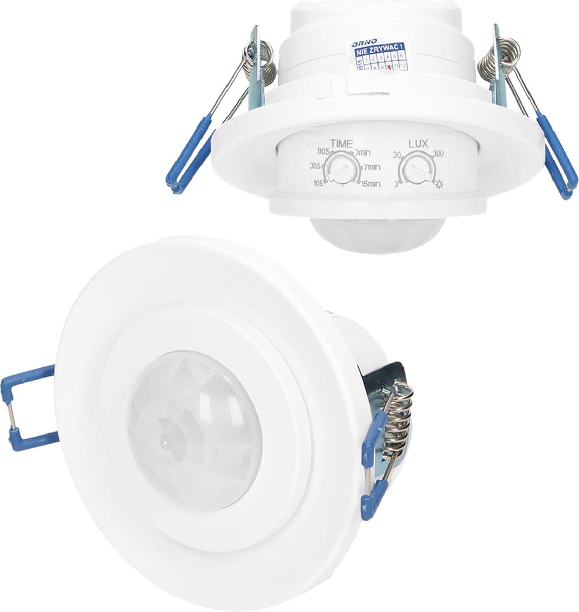 LED PIR bewegingsmelder - 360° detectie - Inbouw plafond - Rond - Wit - 800 Watt
