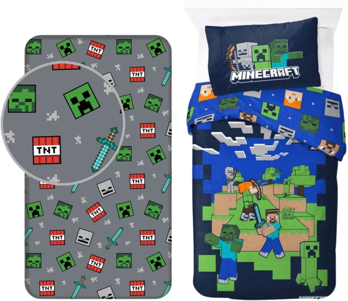 Minecraft dekbedovertrek + hoeslaken