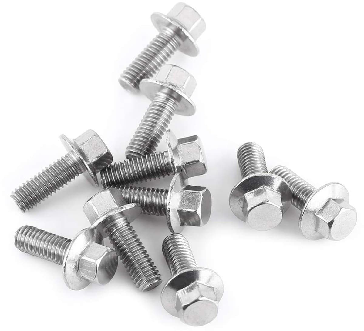 Dailygoods- Flensschroeven M8 - Zeskantflens - Roestvrij Staal SS304 - 10 Stuks - Duurzaam - Corrosiebestendig - Schroeven