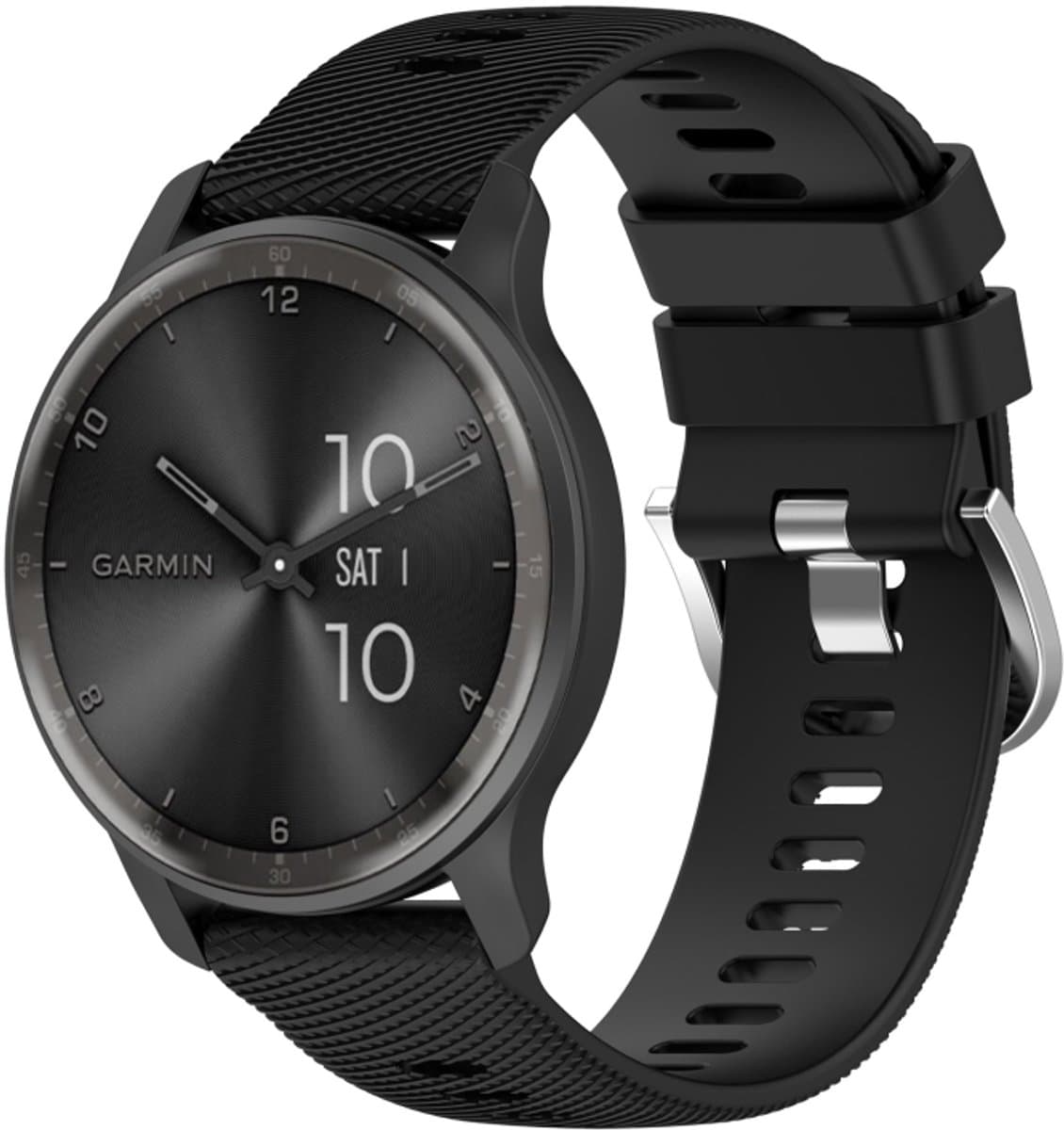 Voor Garmin Approach S40 20 mm kruisgetextureerde effen kleur siliconen horlogeband (zwart)