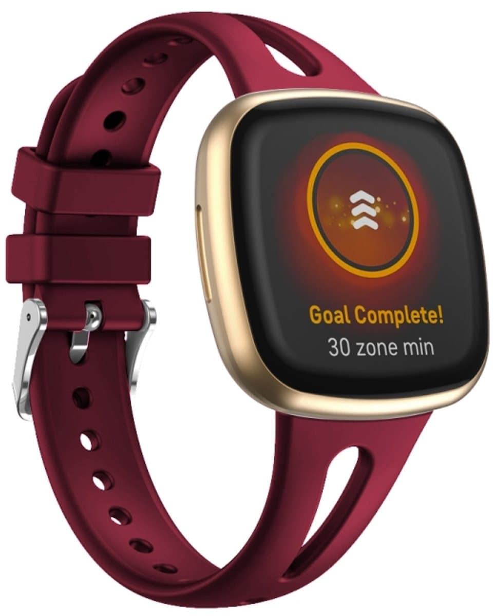 Voor Fitbit Versa 3/4 waterdruppel slanke siliconen horlogeband, maat: S (wijnrood)