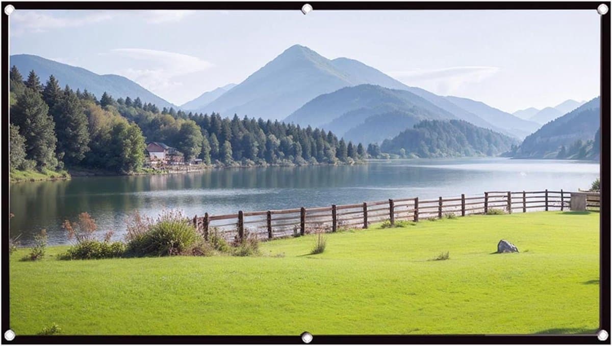 Projectorscherm - Filmscherm Beamer - Buitenfilms Kijken - Opvouwbaar Lichtgewicht - 133 Inch 16:9 - Wit