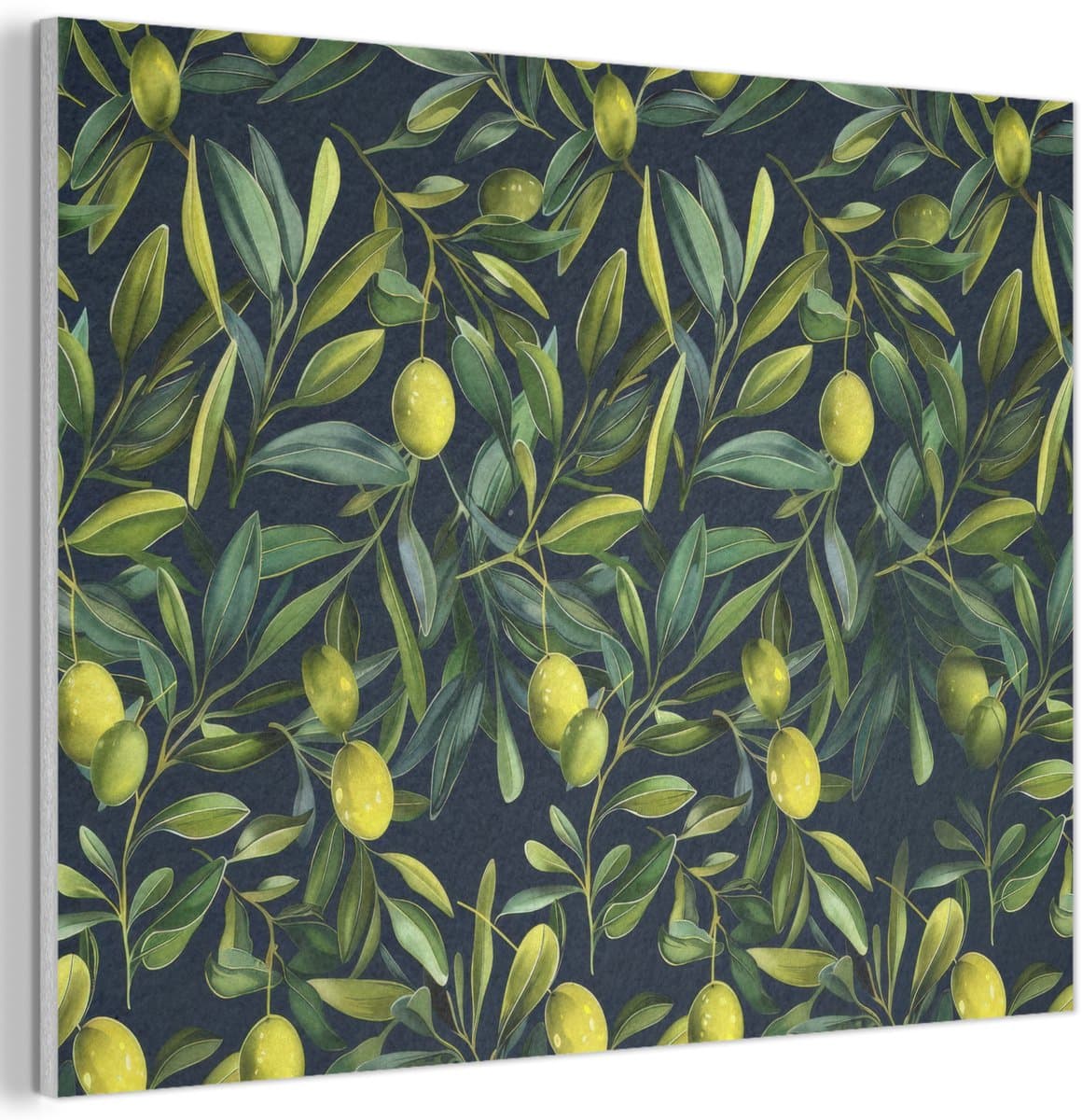 Akoestisch wandpaneel 70x50 cm - Vilt schilderij Citroenen - Bladeren - Natuurlijk - Akoestische panelen - Geluidsdempende wanddecoratie - Geluidsisolatie woonkamer - Muurdecoratie geluidspanelen