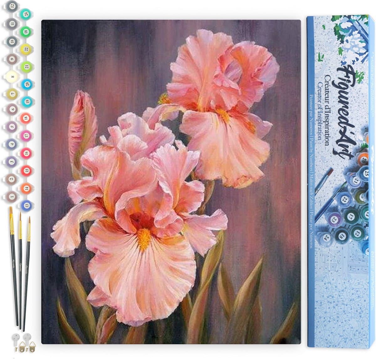 Figured'Art Schilderen op Nummer Volwassenen canvas Bloem in Wonderland - Handwerk acrylverf Kit DIY Compleet - 40x50cm zonder frame