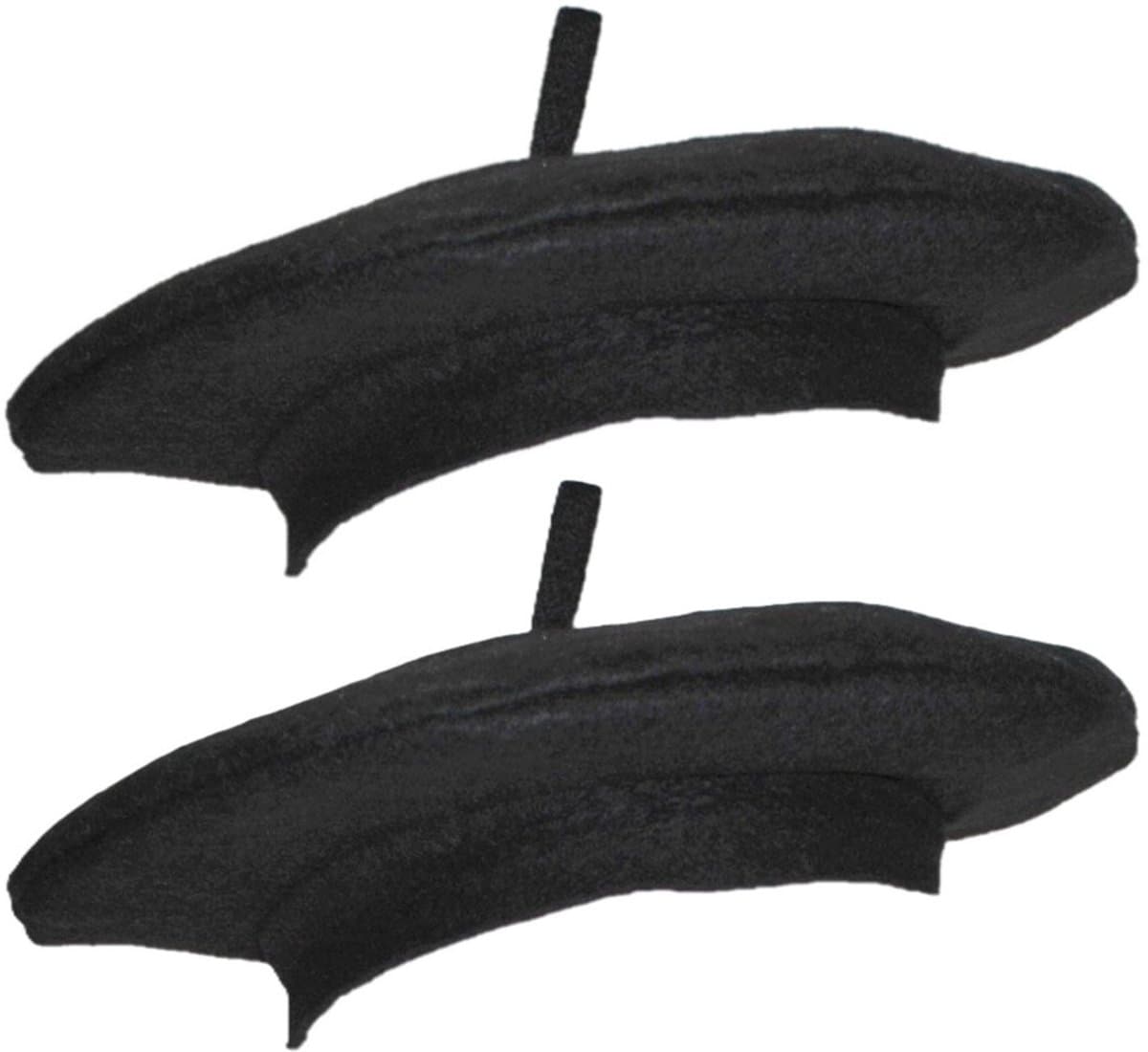 Funny Fashion carnaval verkleed baret hoed - 8x - Fransman - zwart - volwassenen