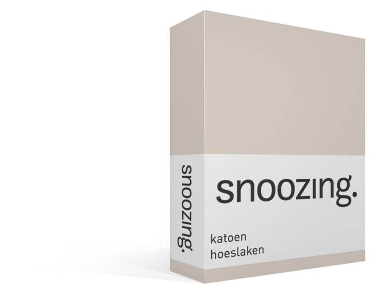 Snoozing katoen hoeslaken - 200x200 cm - Extra breed - Zand