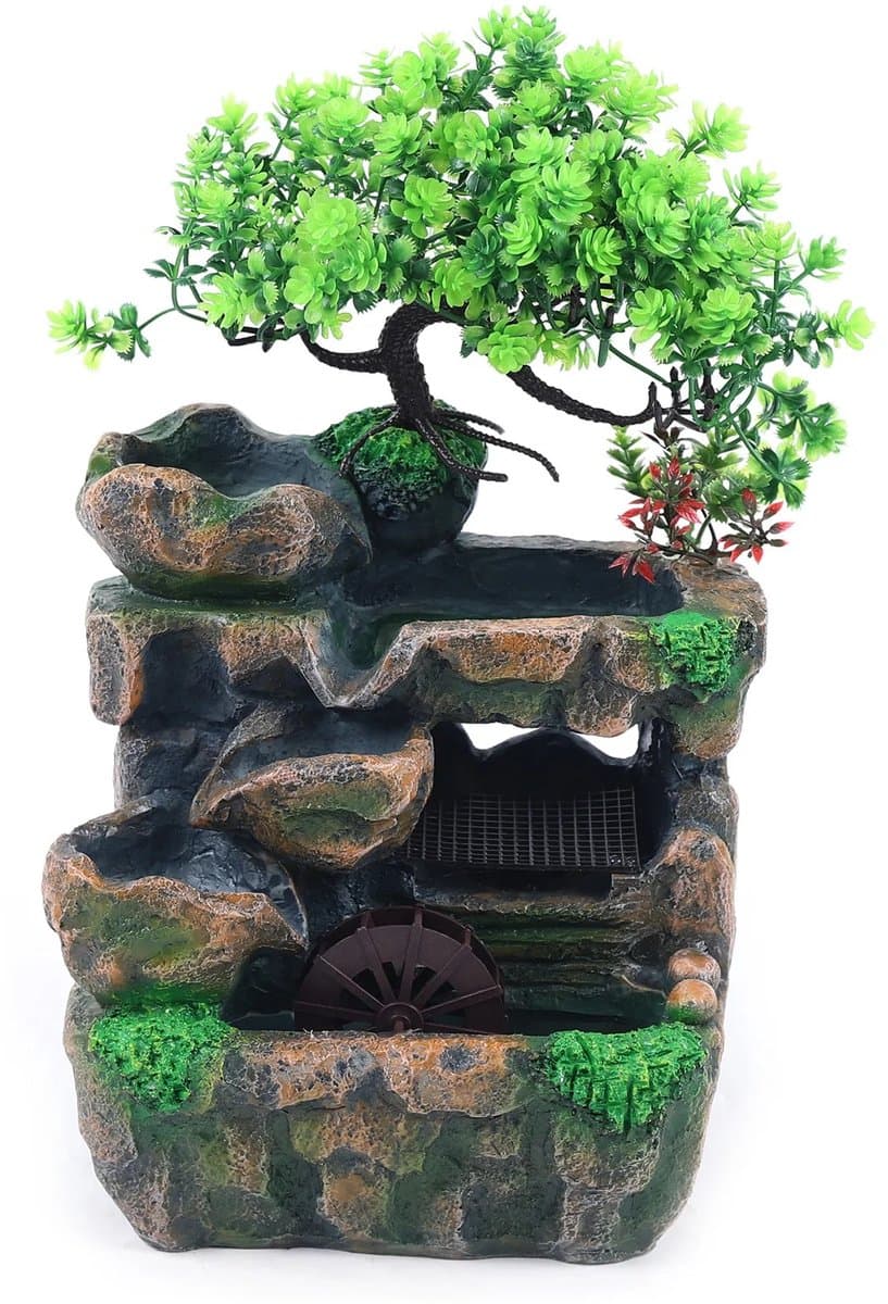 Archi binnen fontein – Waterval – Kamerfontein – Indoor Fontein - Waterornament - LED – Hars – EU Stekker – 18 × 15 × 30 cm