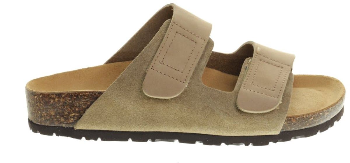 Taupe Slipper Suede Velcro Bionatura maat 36