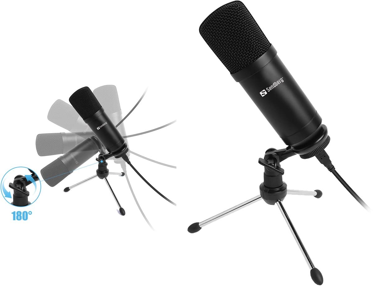 Sandberg - 126-09 - Streamer USB Bureau microfoon - Zwart
