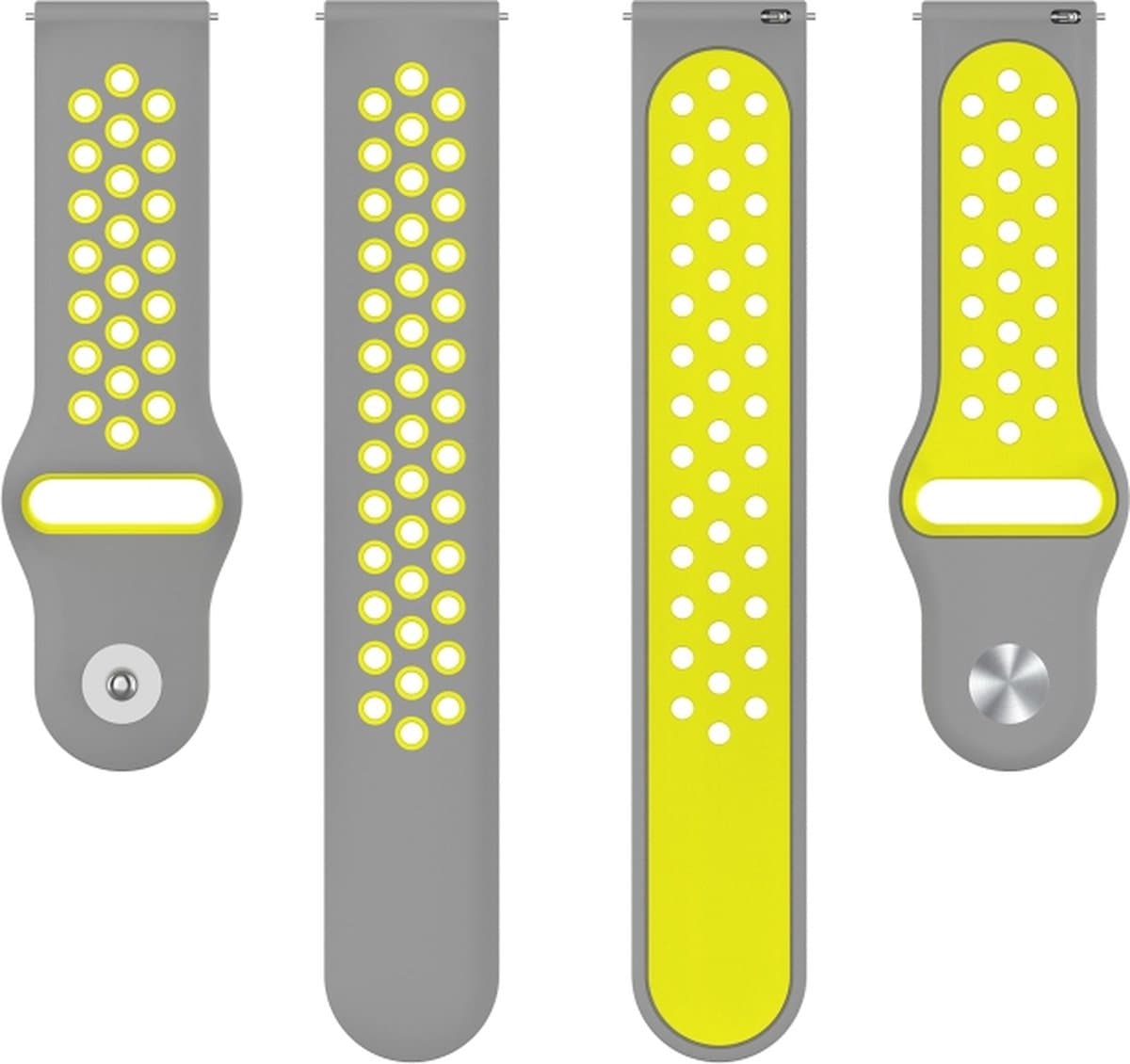 Siliconen bandje - geschikt voor Samsung Gear S3 / Galaxy Watch 3 45 mm / Galaxy Watch 46 mm - grijs-geel