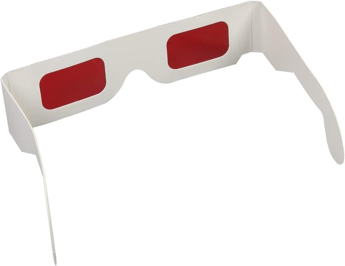 3D Brillen - Kartonnen Bril - 3D Films Kijken - Hars Lens - 20 Stuks - Rood