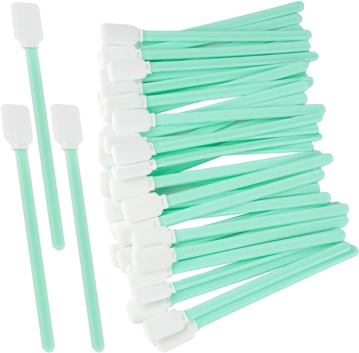Set van 100 Steriele Reinigingsstokken van 12 cm, Katoenen Swabs en Schuimstokken voor Inktjet, Printkopreiniging en Lensreiniging
