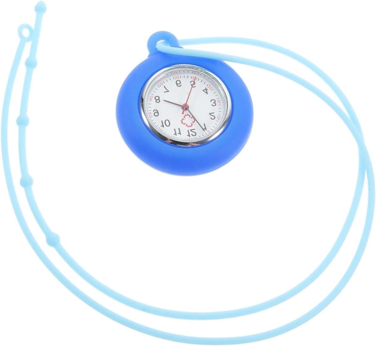 Verpleegkundige Horloge - Zakhorloge Ketting - Medische Tijdmeting - Duurzaam Silicone - 60 cm Ketting - Blauw