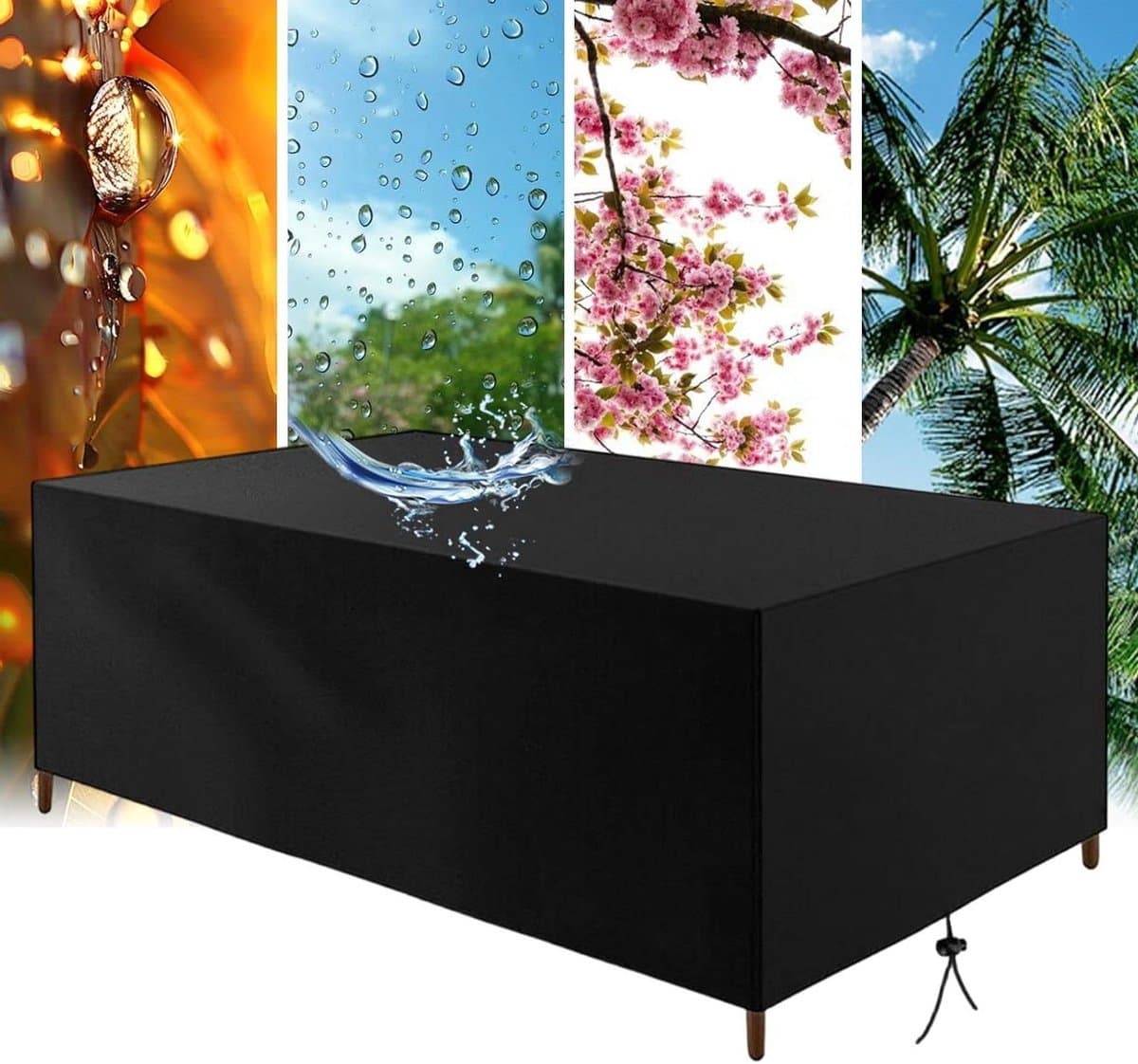 Tuinmeubelhoezen - Patiohoezen - Meubels Beschermen - Waterdicht Scheurbestendig - 210x120x40cm - Zwart