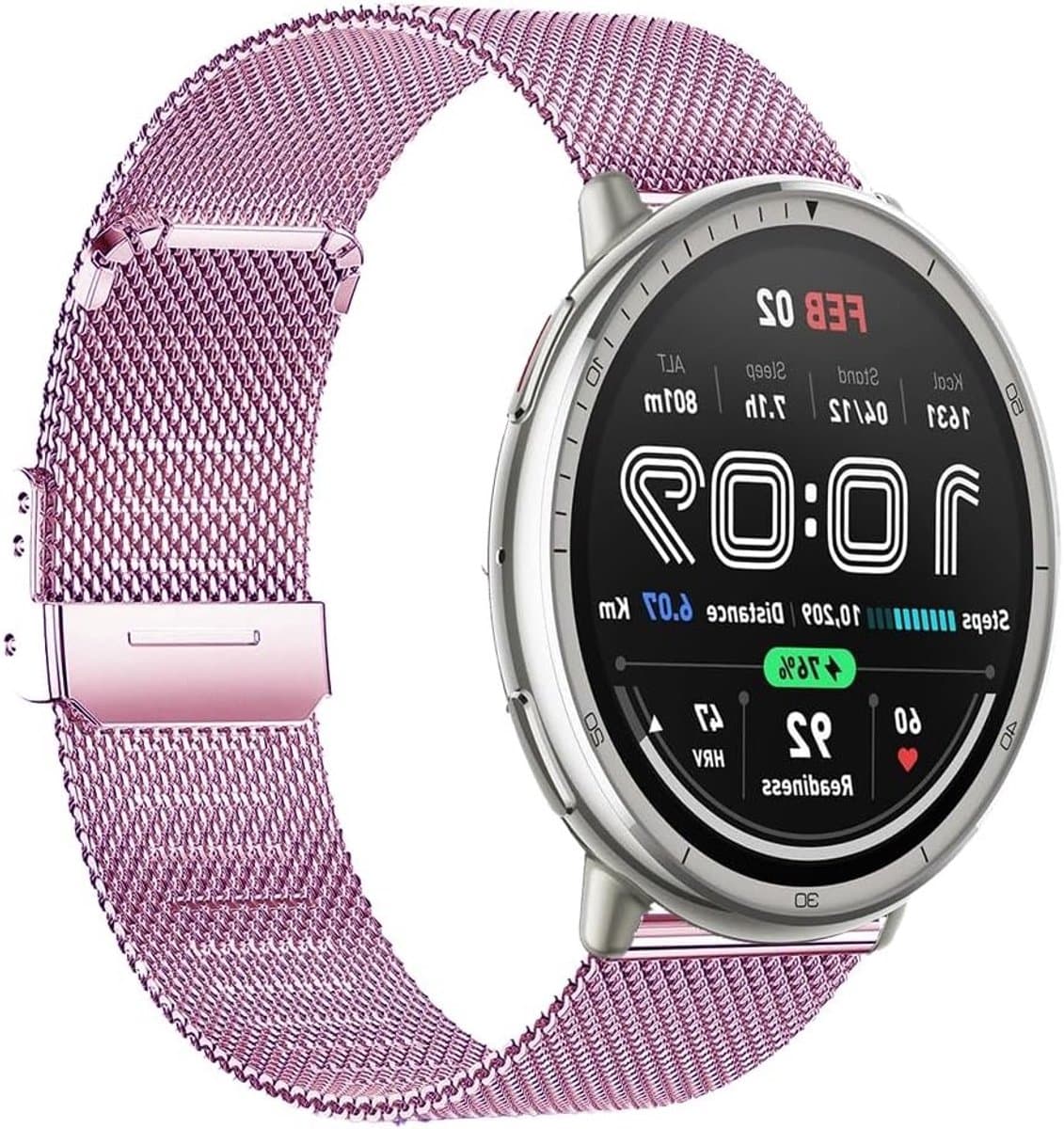 20mm Stalen Horlogeband voor Smartwatches, Geschikt voor Amazfit GTR Mini en GTS 4, Duurzaam en Comfortabel