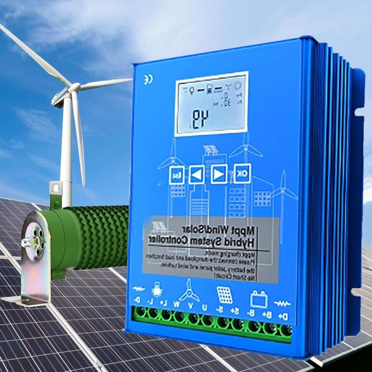 Wind Solar Turbine Laadregelaar 2000W Wind Solar Turbine Generator Controller met dumpbelasting, 12V / 24V / 48V Automatische controller voor thuis, boot, straatverlichting,24V