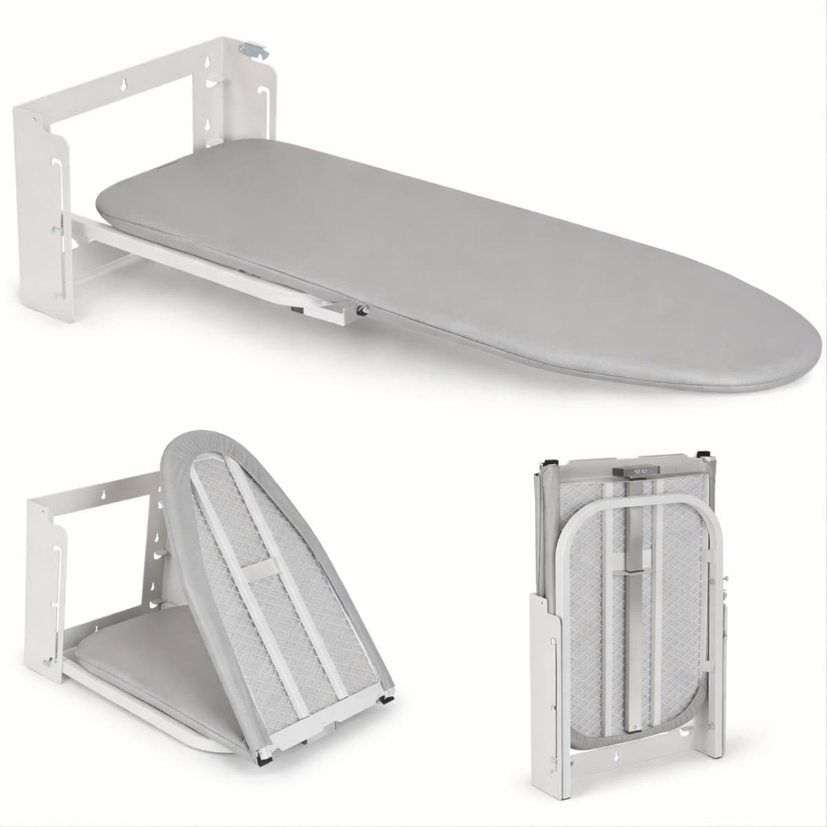 Opvouwbare Wandstrijkplank – Ruimtebesparend Inklapbaar Strijkbord met Verstelbare Hoogte, Stevig Metalen Frame en Duurzame Hoes – Ideaal voor Kleine Ruimtes