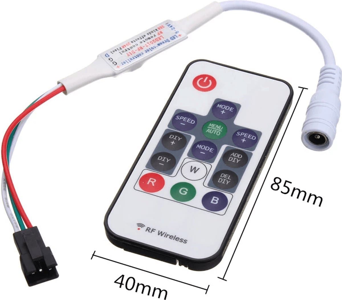 Digitale LED strip Pixel Controller RF 14KEY met 358 effecten (WS2811)