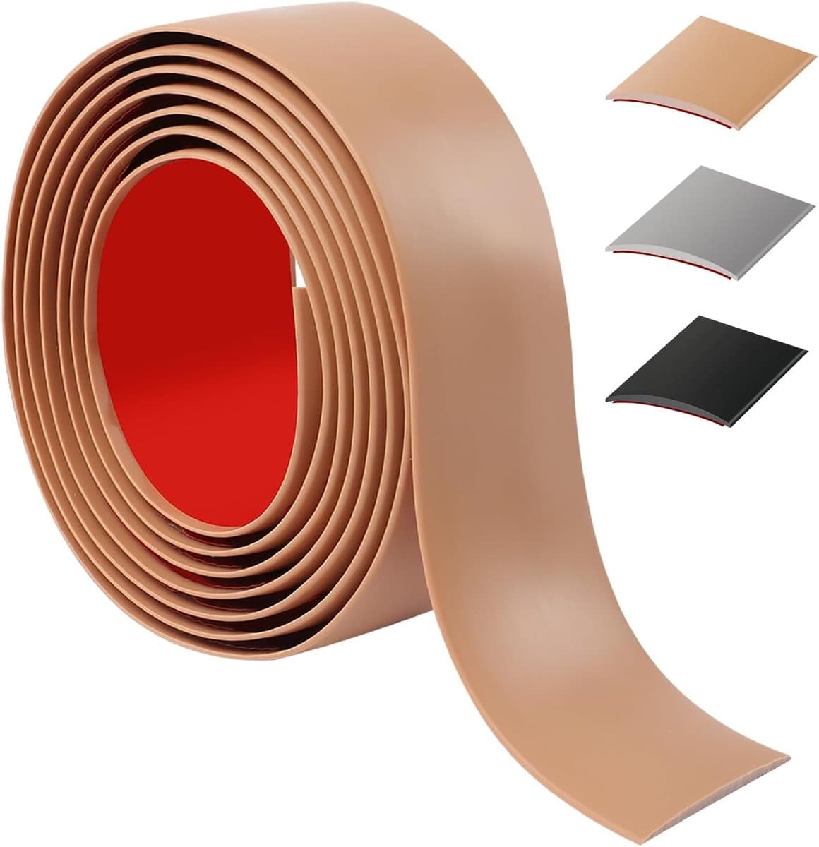 200 cm zelfklevende dorpelstang, flexibele deurdrempel, pvc, drempelovergangsstangen voor keuken/woonkamer, overgangsprofiel voor het verbinden van vloer/tegels/laminaat (4 cm, bruin)