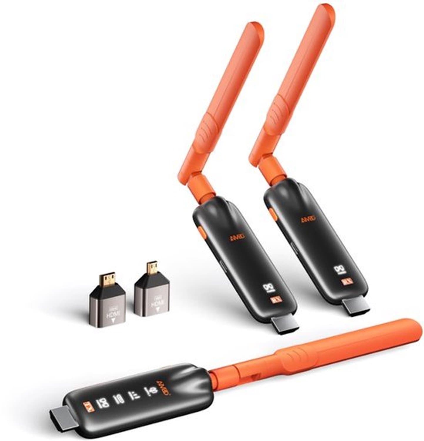Draadloze HDMI-Zender Met 2 Ontvangers - 4K Input Naar 1080P Output - 50 Meter Bereik - Oranje - Voor Laptop En TV