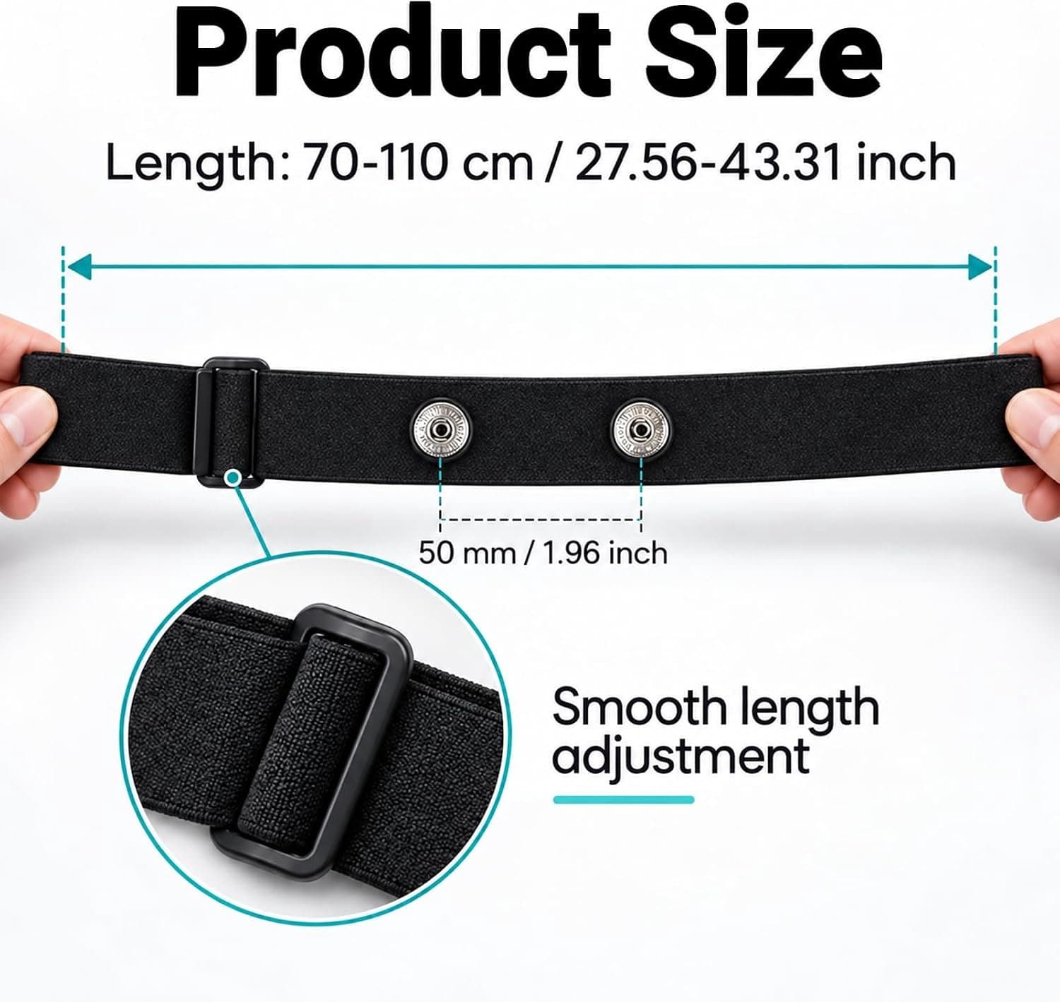 Reserveband 60-105 cm compatibel met Polar Garmin