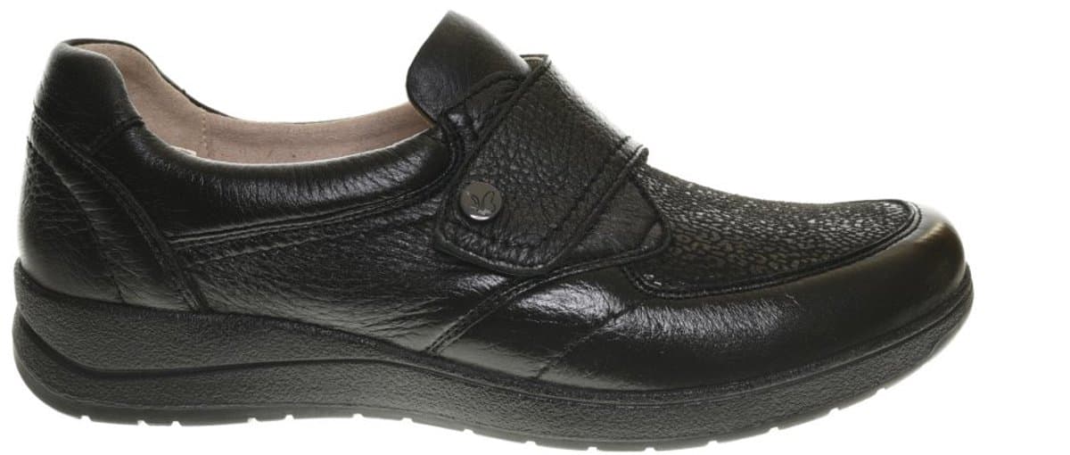 Zwarte Comfort Velcroschoen Lycra maat 38