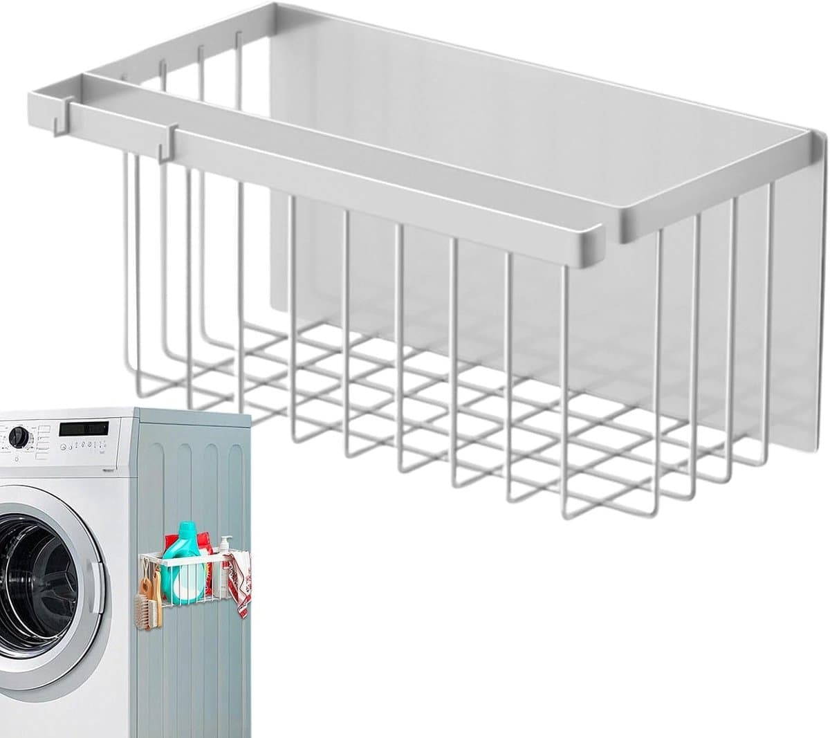 Magnetische Koelkast Plank - Keuken Organizer - Keuken Opslag - Roestbestendig Koolstofstaal - 31x18x15 cm - Wit