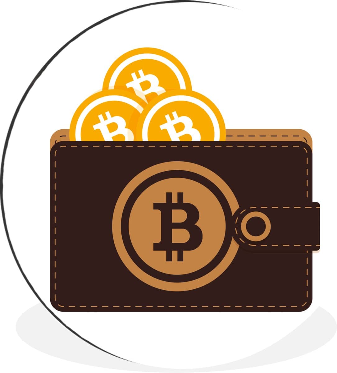 WallCircle - Wandcirkel - Muurcirkel - Bitcoin portemonnee - Aluminium - Dibond - 60x60 cm - Binnen en Buiten