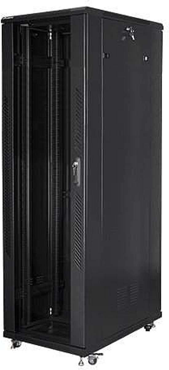 Lanberg FF01-8042-12B rack 42U Vrijstaande rek Zwart