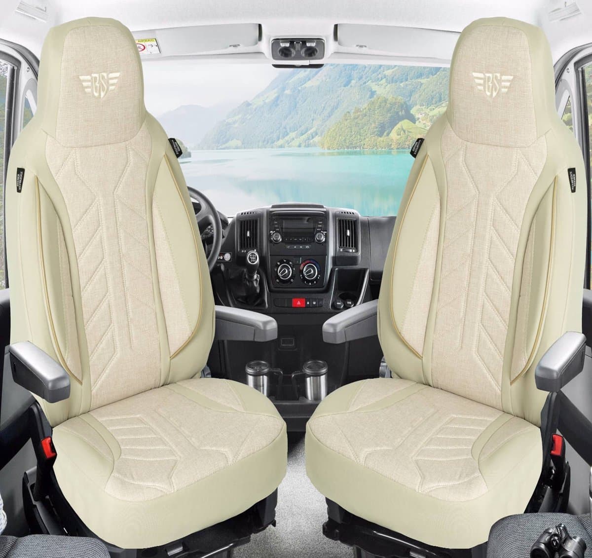 Premium Camper stoelhoezen voor Karmann Dexter 4x4 PLKT205 in Beige (2 losse stoelen)