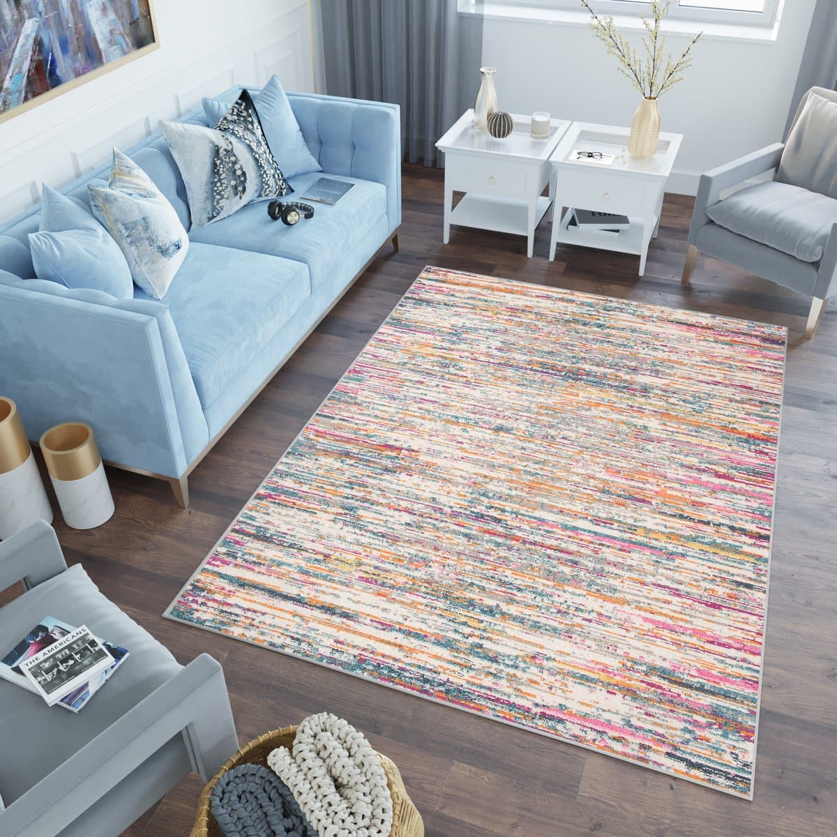 Tapiso Lazur Vloerkleed Grijs Roze Abstract Woonkamer Tapijt Maat- 180x260
