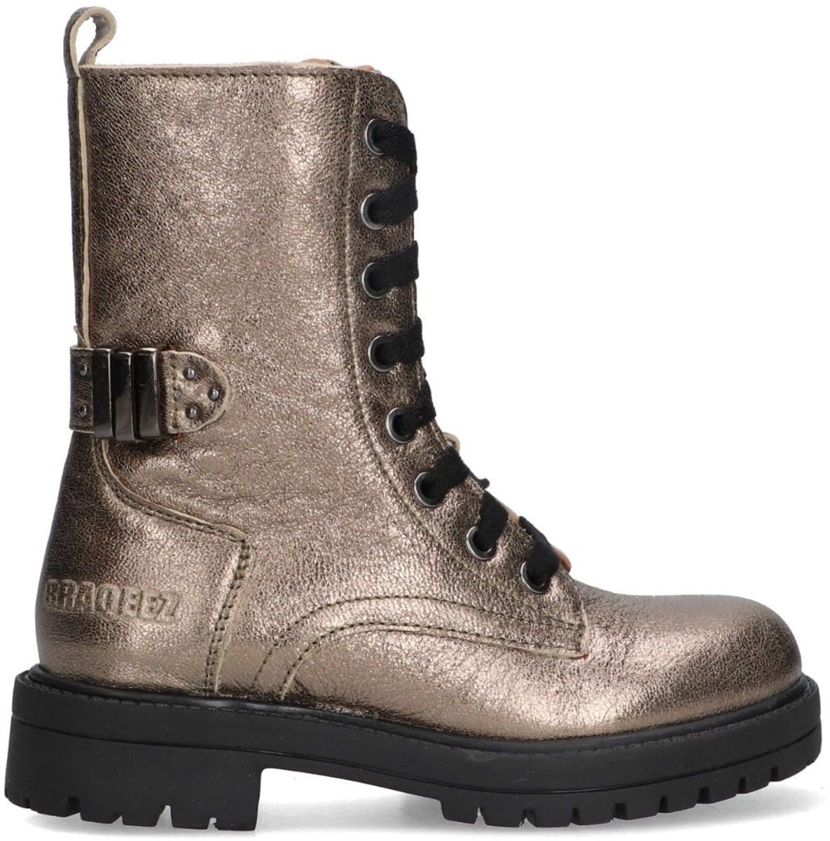 Braqeez 425761-997 Meisjes Veterboots - Bruin - Leer - Veters