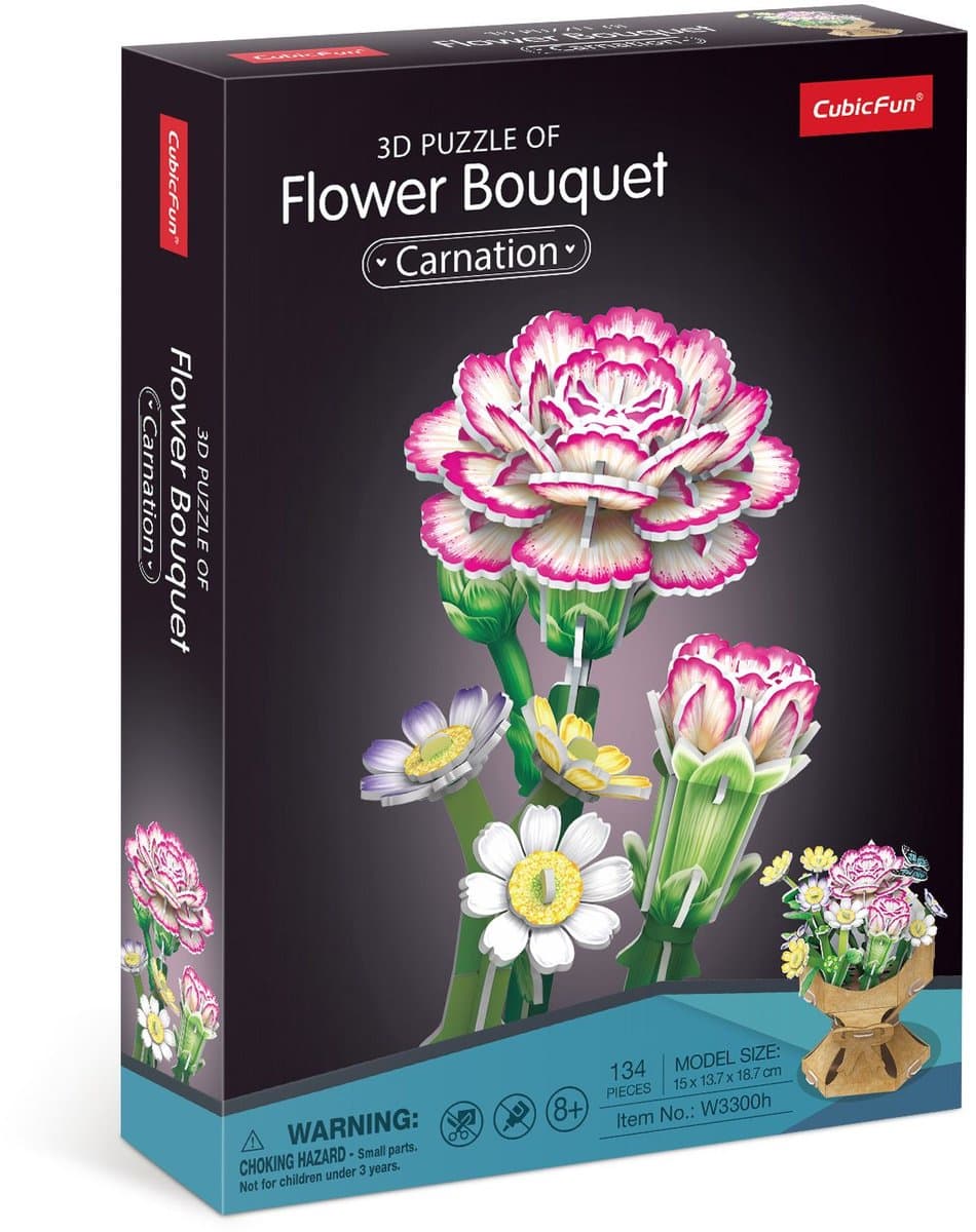 3D Puzzel Boeket Anjers - 134 Delen
