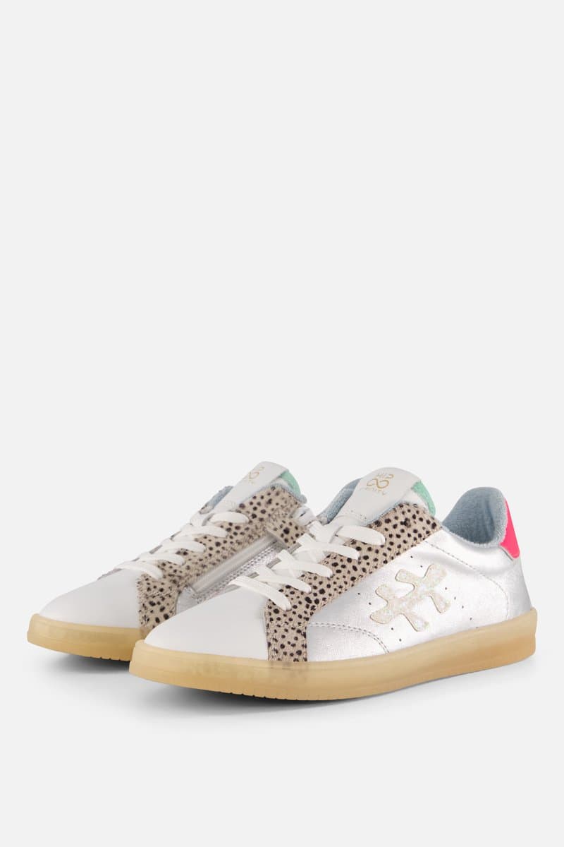 HIP Animal Sneakers zilver Leer - Dames - Maat 38