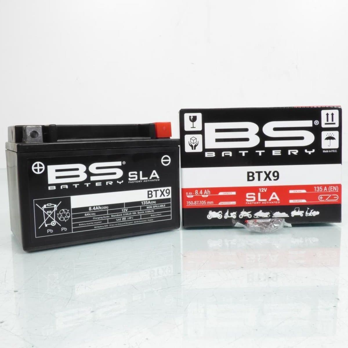 SLA BS-accu voor Kawasaki 250 Ninja SL ABS 2015-2016 YTX9 / 12 V 8,4 Ah nieuw
