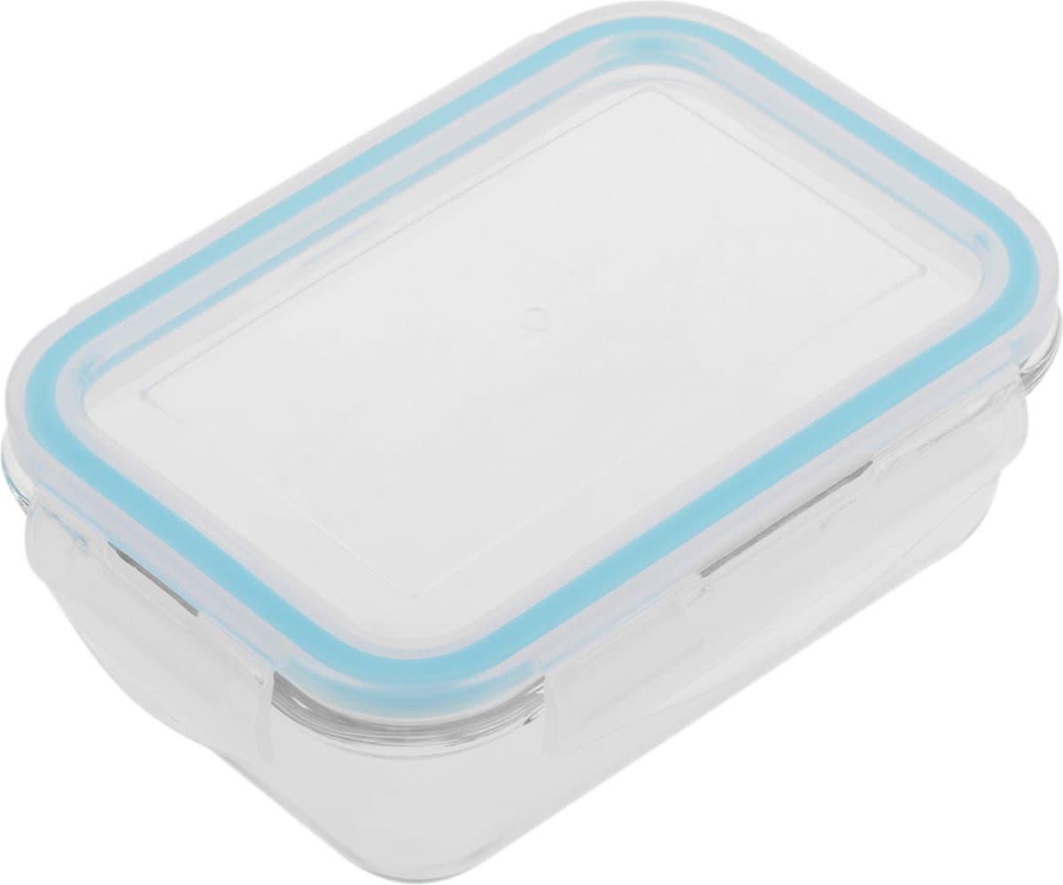 PrimeMatik - Rechthoekige 540 ml glazen voedselcontainer met luchtdichte sluiting