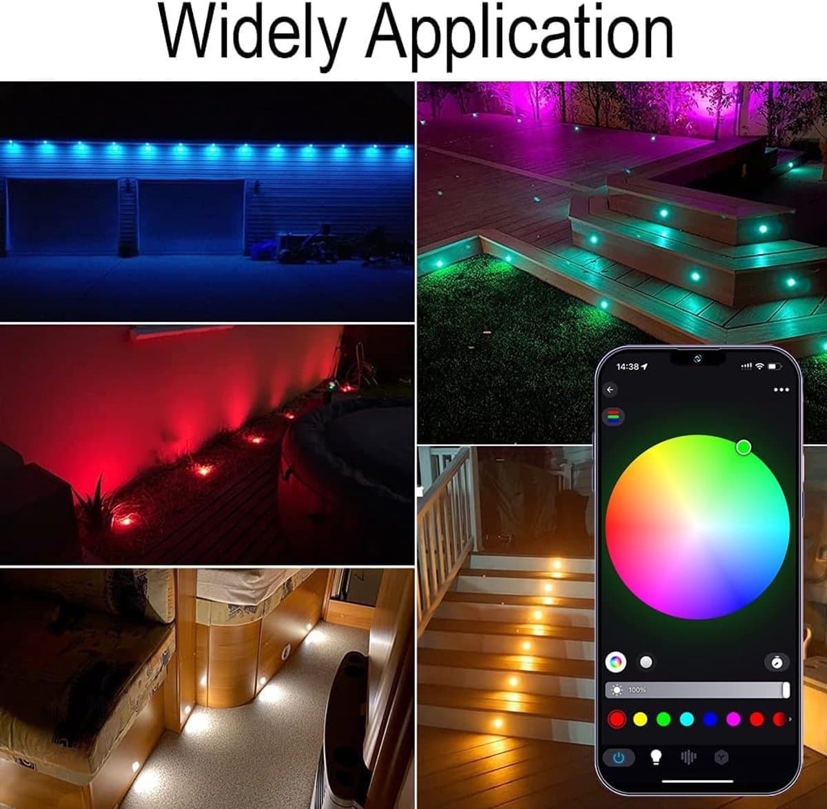 Vloerlamp Inbouwspot met Wifi-Controller - RGBW Verlichting voor Buiten en Binnen - Waterdicht IP67, Ø45 mm - Set van 20