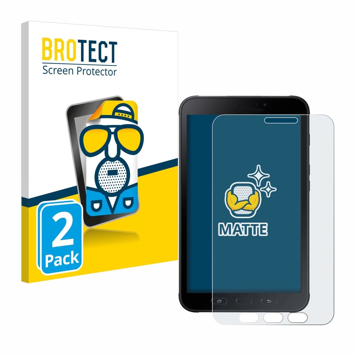 BROTECT - Screenprotector voor Samsung Galaxy Tab Active 2 SM-T395 - Folie Beschermfolie matte 2 Stuks
