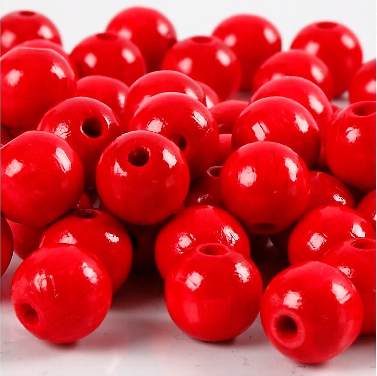 CC Houten Kralen 12 mm Rood 40 stuks