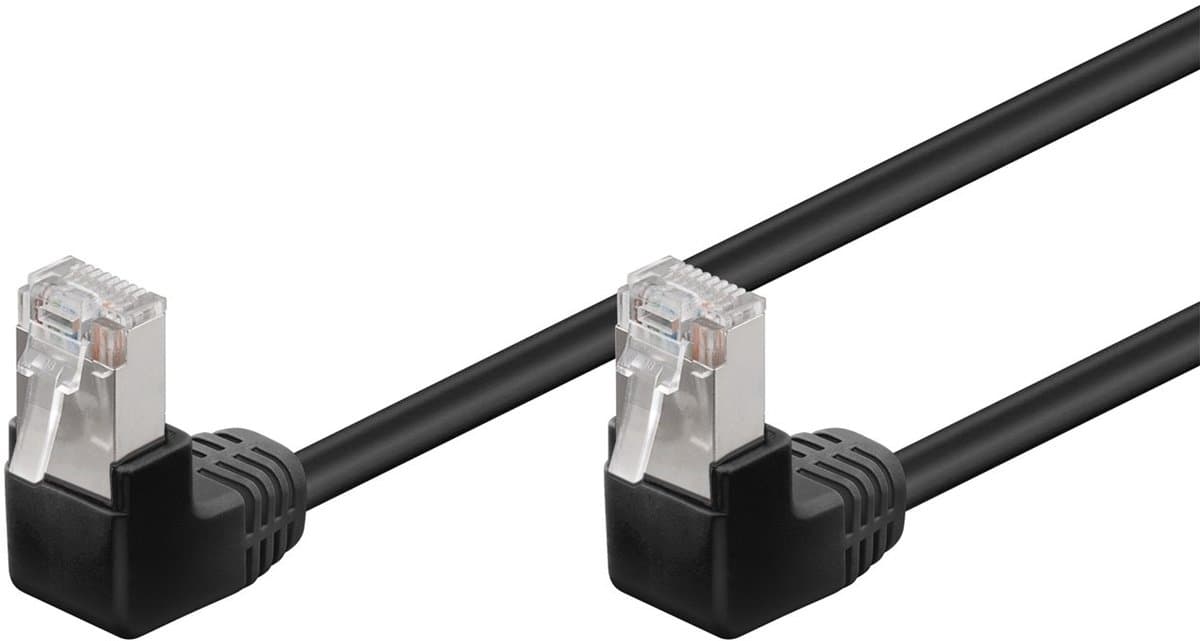 FTP CAT5e Gigabit Netwerkkabel - haaks - CCA - 1 meter - Zwart