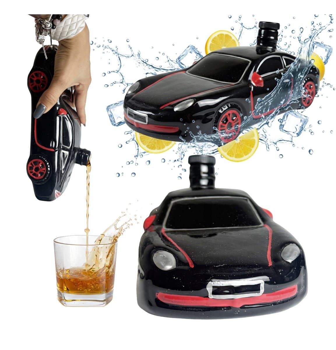Bimberek Turbo Serie - Keramische Auto Drinkfles - 500ml - Zwarte Glans - Porsche 911 Inspiratie
