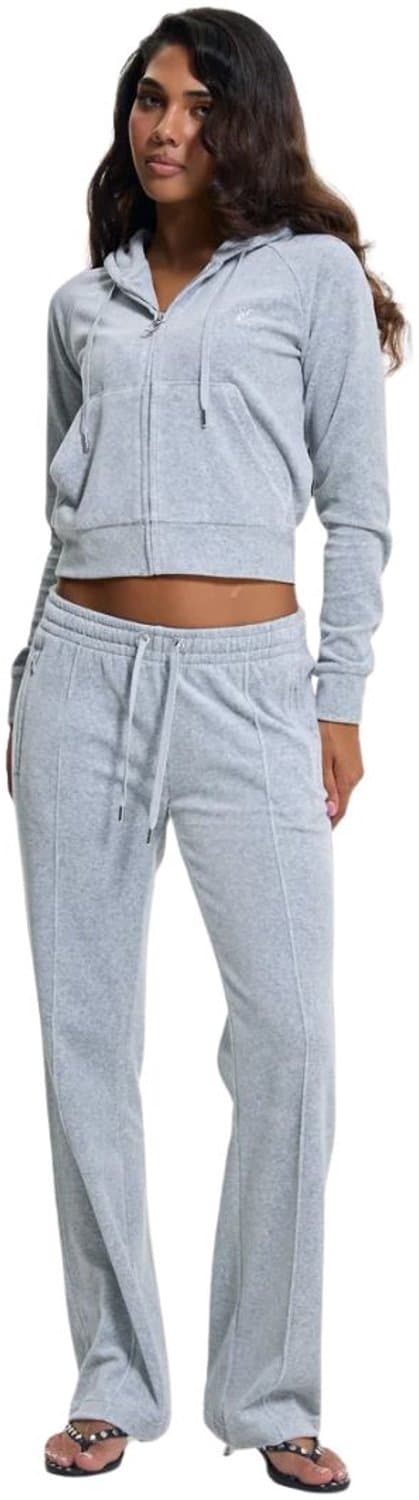 Juicy Couture Madison Classic Velour Hoodie With Juicy Logo GRIJS - Maat XXS