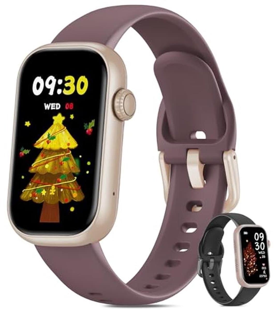 Smartwatch voor dames en heren met Bluetooth, 1,47 inch touchscreen, fitnesstracker, gezondheidsmonitoring en IP68 waterdicht